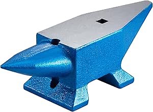VEVOR Single Horn Anvil, 22Lbs Steel Anvil Blacksmith for Sale Forge Steel Tools with Round and Square Hole and Equipment Anvil, Rugged Blacksmith Jewelers Durable and Robust Metalsmith Tool