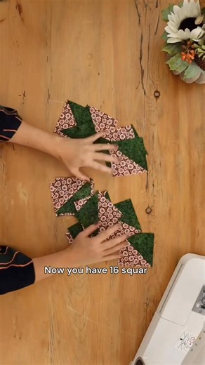 2.9K views · 26 reactions | How to sew 16 half square triangles at one time! A fun sewing hack for you to try 瑱 Using I two 14” squares, you can get 16 half square triangles measuring 4” each. A quick sewing tutorial if your patchwork sewing project needs lots of these useful little blocks! #quilting #sewing #crafts | Love USA Quilters | Facebook