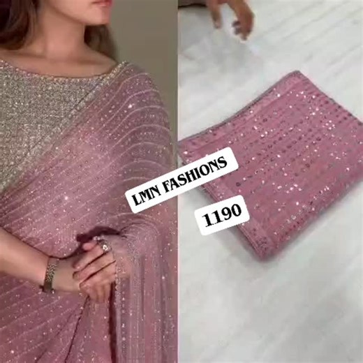 LMN fashions on Instagram: "*New Bollywood BlockBuster Design Launching sequence* SPECIAL EDITION *PRICE-1190 free ship* Full Saree Of Heavy quality Faux Georgette Embrodery Details 5MM SEQUINS & MULTY EMBROIDERY WORK DONE ON SAREE 4.4 MTR WORK IN SAREE BEAUTIFUL MULTY & SEQUINS EMBROIDERY LACE BORDER IN SAREE UNSTITCHED BLOUSE-GEORGETTE WITH HEAVY EMBROIDERY 5MM SEQUINS & MULTY WORK WITH SLEEVES WORK *Beautiful Glass fringes Tessels attached in blouse * *Premium Quality*"