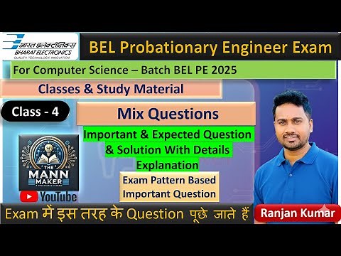 BEL PE CS Classes | Important & Expected MCQs with Detailed Explanation | BEL Probationary Engineer