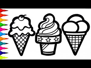 How to Draw Ice Cream 🍦 Step-by-Step | Cone & Cup Line Art & Coloring Tutorial | Ice Cream Drawing