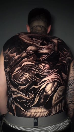 ⚡️Full Back Piece Completed In 3 Sessions⚡️ 🚨To Book Text 714-759-8323🚨 📍Santa Ana,CA #tattoos #blackandgreytattoo #viral #backtattoo #realismtattoos