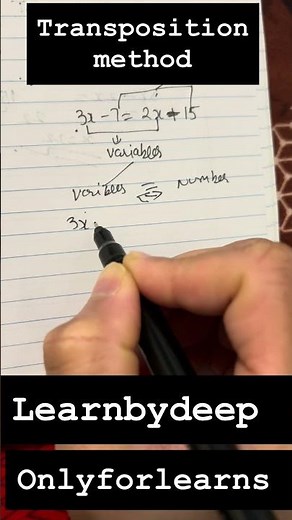 Transposition method #easywayoflearning #learnfromhome #learnmathematics