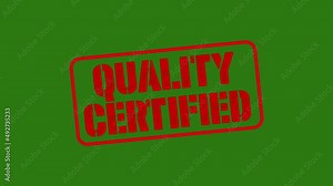 quality certified stamp animation.4K motion animation. green background