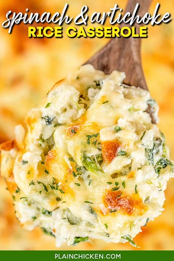 Spinach & Artichoke Rice Casserole - Plain Chicken