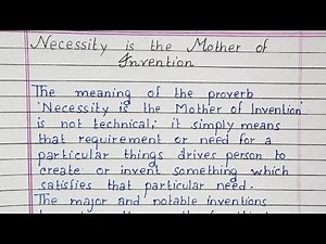Necessity is the mother of invention essay | Essay Writing