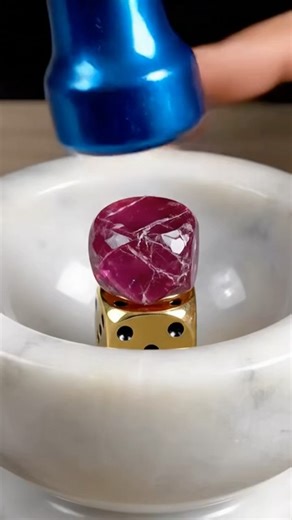 Dice with ruby on top crushing. #asmr #asmrsounds #oddlysatisfying #satisfying #shorts #fyp #fypシ