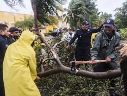 Hurricane Delta makes landfall in Mexico, toppling trees