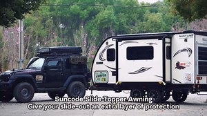 Suncode Black RV Slide Topper Awning RV Slide Out Awning for RVs,Travel Trailers,5th Wheels,and Motorhomes 7'1" (6'7" Fabric)