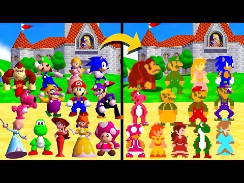 Super Mario 64 but the Characters are in 8-BIT RETRO STYLE?!