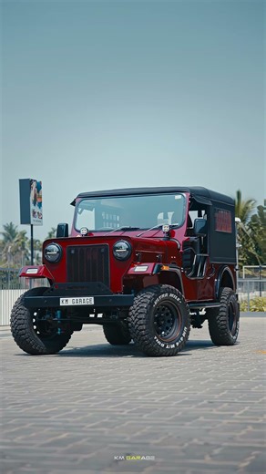 HIGH QUALITY BMW DARK RED COLOUR PAINTED MAHINDRA JEEP BY KM GARAGE