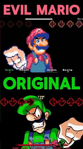 FNF Mario’s Madness Oh God No Evil Mario VS Original Animation Comparison!