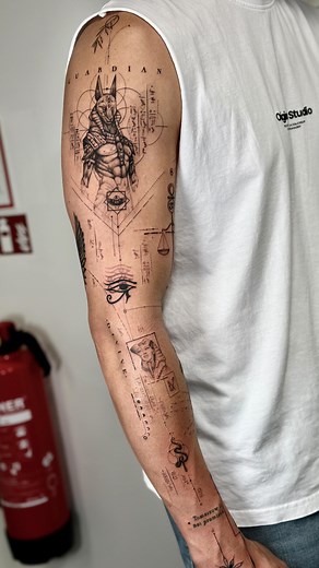 pmtsketch on Instagram: "Egyptian Mythology Sleeve - by pmtsketch • • • Available designs on my website: pmtsketch.de 奈✨ • • • For inquiries use my website, email or DM me on Instagram!  link in my bio • #concepttattoo #tattooidea #tattooconcept #tattooideas #fineline #finelinetattoo #tattooidee #tattoodesign #fullsleeve #sleeve #mythologytattoo #mythology #egyptiantattoo"