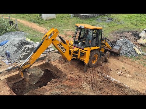 JCB 3DX Backhoe Goes to New Home Underground Water Tank digging work | jcb video