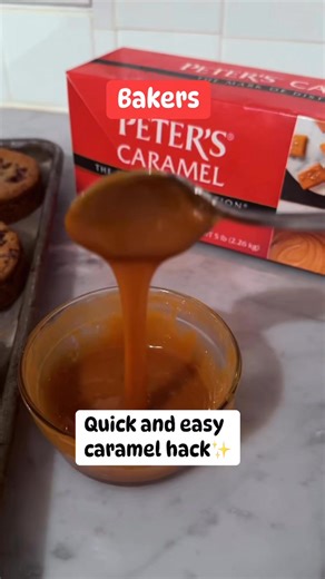 5.7K views · 25 reactions | ✨Love caramel in cookies, but homemade can be time consuming. This is the easiest and most delicious caramel that takes seconds to melt and set up - perfect for beautiful and delicious cookies quick. Happy baking. #cookiesinabagbydanette #tips #bakery #cookies #PetersCaramel | Cookies in a bag by Danette | Facebook