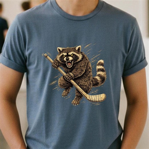 Hockey Raccoon Shirt – Funny Ice Hockey Tee – Cute Sports Raccoon Top – Hockey Lover Gift – Kids & Adult Ice Hockey Humor Shirt - Etsy