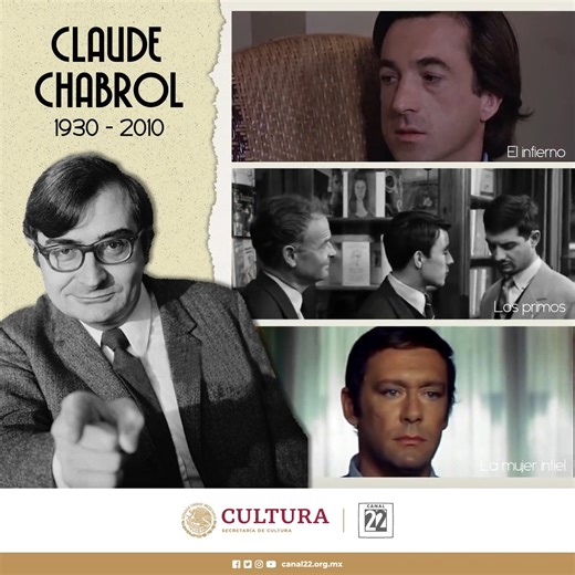 49 reactions · 18 shares | Entre su filmografía destacan “La Ceremonia”, “Un asunto de mujeres” y “El Carnicero” en esta ocasión #El22Recuerda el fallecimiento del cineasta Claude Chabrol. ¿Con qué película lo recuerdas? | Canal 22 México | Facebook