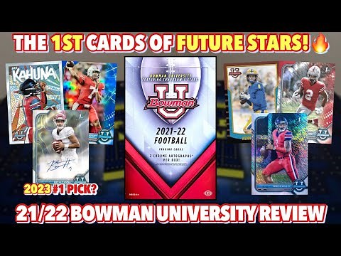 TOPPS FOOTBALL IS BACK! CHASING FUTURE STARS!🔥 | 2021-22 Bowman University Football Hobby Box Review