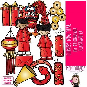 Chinese New Year clip art, China clip art, dragon clip art COLORED Version