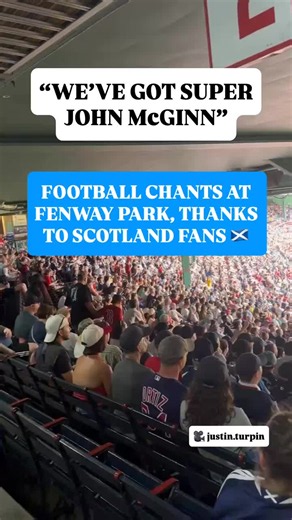 FENWAY PARK BELONGS TO TARTAN ARMY 🏴󠁧󠁢󠁳󠁣󠁴󠁿 Scotland fans sang for Super John McGinn during the Boston Red Sox game at Fenway Park on Sunday night, a day after the country's first World Cup win since 1990 💙🤍 How much better would the 7th-inning stretch be with football chants? 😅 #fifaworldcup #scotland #tartanarmy #johnmcginn