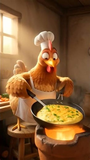 A small hen with a BIG dream… 🐔🍳Today she becomes MasterChef!But wait… whose egg did she use? 😳😂