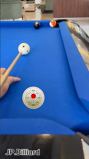 Using side spin for difficult bankshot - Eight Ball #billiard #billiards #jpbilliard