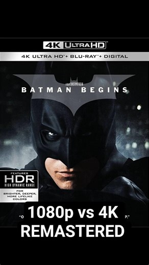 Batman Begins 2004 (1080p vs 4K) #movie #matrix9 #4k #batman #christophernolan #youtube