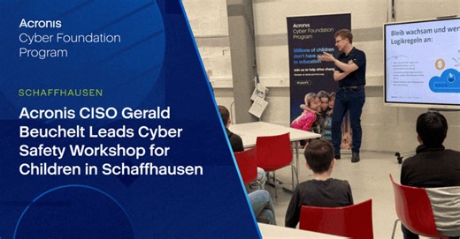 Cyber safety starts young! 💡💻 We held a Cyber Safety Class for children together with our partner Go tec Labor - Stiftung go tec Schaffhausen, with CISO Gerald Beuchelt leading the session in Schaffhausen. Through hands-on learning, kids discovered how to protect their personal information, identify online threats, and understand the dangers of cyberbullying. It’s all part of Acronis’ mission to equip the next generation with the tools to stay safe online. Read more: https://acronis.org/2025/0