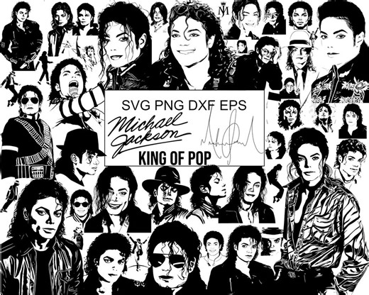 46 SVG Michael Jackson Mega Bundle | King of Pop Icon, Legendary Dance Poses, Vintage Concert Style | Svg Dxf Eps Png Files | Vector - Etsy