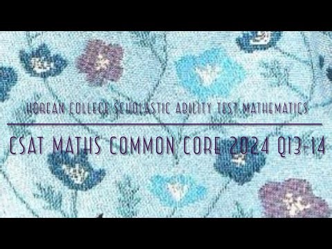 CSAT Maths Common Core 2024 Q13-14