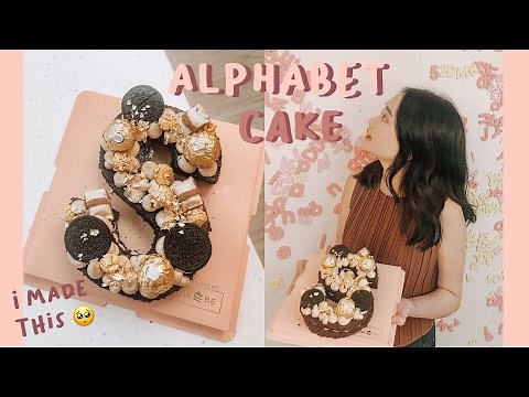 HOW TO MAKE ALPHABET CAKE: S 🍰 | easy recipe tutorial - DIY trending letter cake 2020