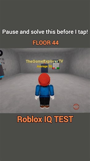 Roblox IQ Test Floor 44 | #shorts How to complete! #roblox #gamingshorts