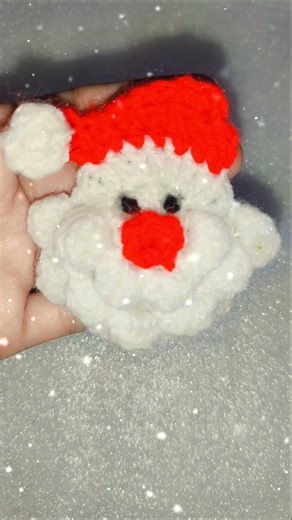 Cute Crochet Santa Face 🎅 | Handmade Christmas Decoration #crochet #christmas #shorts