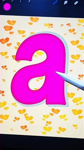 Procreate Speedpaint: Designing a Cute 'a' with Floral Background
