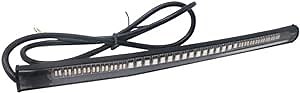 1 pair 48 LED Flexible Motorcycle Tail Strip Turn Steering Signal Light Red Yellow Dual Color Universal Brake Stop Lamp 12V for Motorcycle/Bike/ATV/RV/SUV