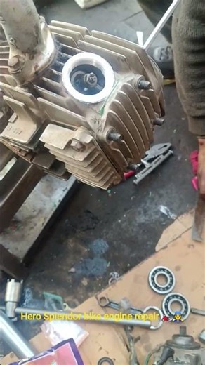 Splendor bike$# engine repair# all bike# piston crank main bearing wall timing chain #short video