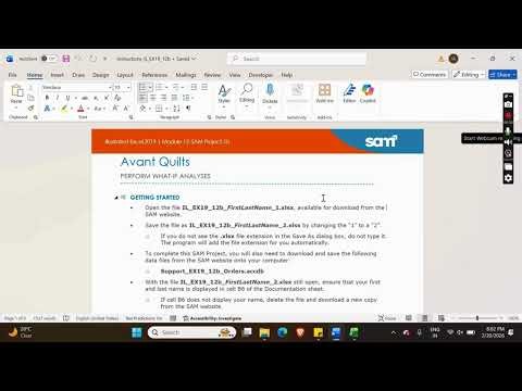 Illustrated Excel 2019 | Module 12: SAM Project 1b Avant Quilts #illustratedexcel