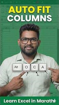 AUTOFIT COLUMN IN EXCEL | Learn excel in Marathi | ZATPAT EXCEL SERIES