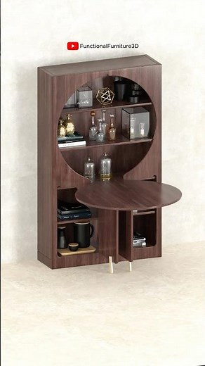 Space Saving Cabinet That Turns Into a Dining or Work Table #furnituredesign