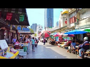 Morning Walk In Bangkok - Look How Lively It Is Around a Hindu Temple And Silom Market