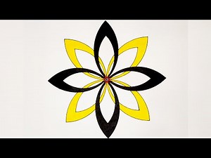 How To Draw Geometric Flower Pattern || Geometric chart || Simple Flower Design || Impossible Design