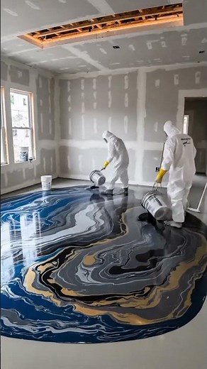 Luxury Metallic Epoxy Bedroom Floor Transformation | Modern Marble Swirl Interior Design