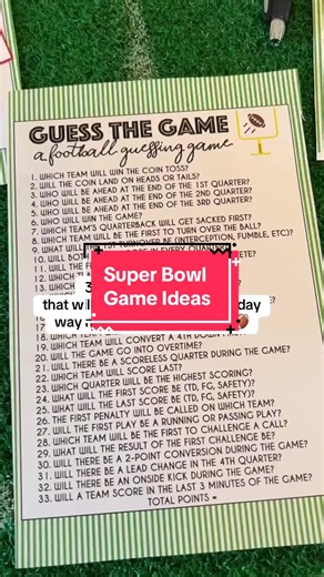 Super Bowl party games are the best way to make Super Bowl Sunday fun for everyone, even if people are just there for the snacks! 🏈 Guess the game - everyone guesses the team for lots of random things, most points wins! 🏈 Game day bingo - cover up spaces as things are shown on screen! We also have a commercial version! 🏈 Pick a Play - choose what you think the next play will be. Get it right, you’re still in. Last player standing wins! Get all these games and a bunch of others free at Playpar