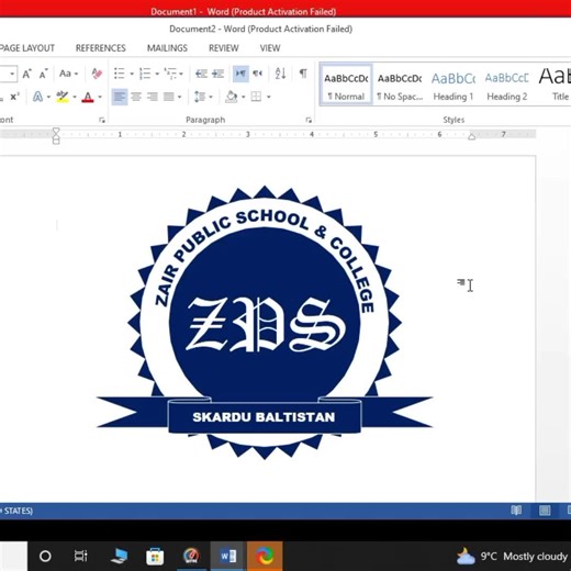 Creating a Unique School Logo Design in MS Word