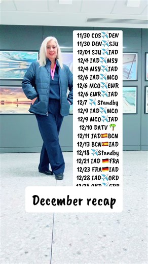 December Flight Attendant Work Recap