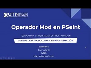 2- Pseint Video 2020 | Mod/Residual Operator at Pseint
