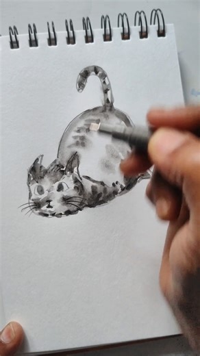 Simple and easy cat painting#animalart#shortvideo