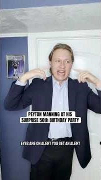 Peyton Manning At His Surprise 50th Birthday Party #sketch #impression #peytonmanning