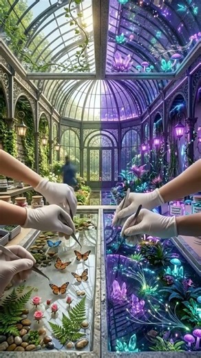 Split Secret Garden Epoxy Room 🌸✨ Dual Nature Worlds (Satisfying ASMR)