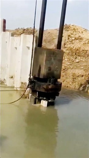 cool heavy machinery for concrete installation in rivers #shorts